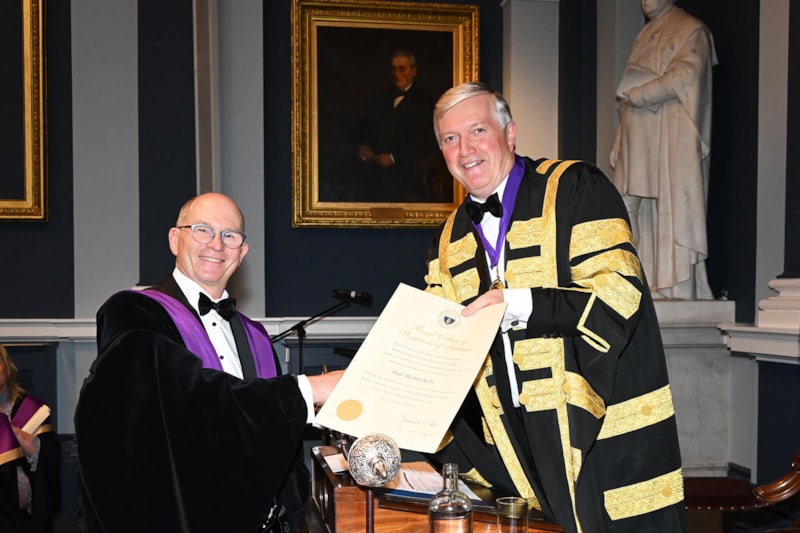 Prof Paul Kelly receives honorary fellowship from RCPI